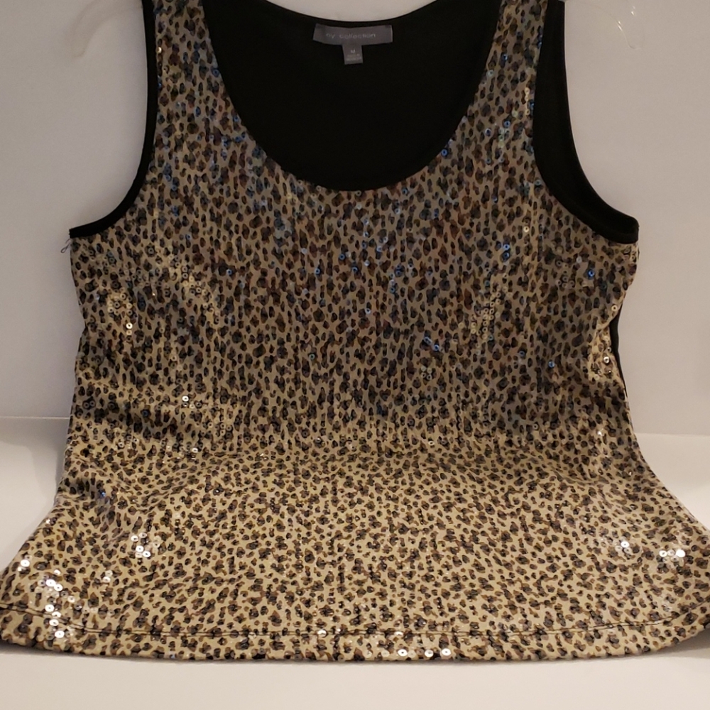 New Leppard Sequined Top Size M